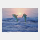 Zoek naar dolfijnen keuken handdoeken Zee