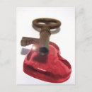 Zoek naar sleutel tot mijn hart briefkaarten Rood