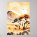 Zoek naar afrikaanse zonsondergang kunst Safari