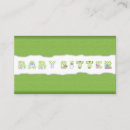 Zoek naar babysitter visitekaartjes Kinderverzorger