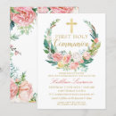 Zoek naar floral wreath uitnodigingen Communie