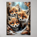Zoek naar vos in sneeuw posters Bosland