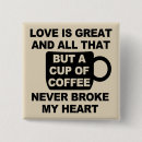 Zoek naar koffie liefde buttons Cafeïne