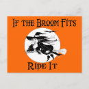 Zoek naar heks op bezem briefkaarten Halloween