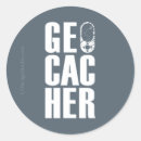 Zoek naar geocachers stickers In cache plaatsen