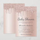 Zoek naar meisje babyshower uitnodigingen Roos gold