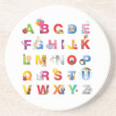 Zoek naar alfabet onderzetters kinderen
