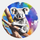 Zoek naar koala ronde stickers Waterverf