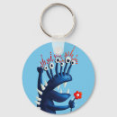 Zoek naar monster sleutelhangers Illustratie