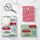 Zoek naar retro auto cadeaupapier Kerstboom