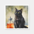 Zoek naar vintage katten servetten Zwart
