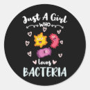 Zoek naar bacteriën stickers Microbiologie