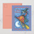 Zoek naar heks op bezem briefkaarten Griezelig