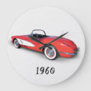 Zoek naar rode auto klokken Retro