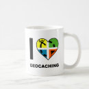Zoek naar het geocaching mokken Schat