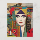 Zoek naar abstract gezicht briefkaarten Vrouw