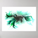 Zoek naar dolfijn in blauw water posters Zee