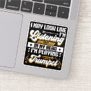 Zoek naar grappige trompet stickers Trompetspeler