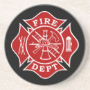 Zoek naar vuur onderzetters Brandweerwagen