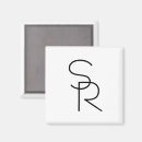 Zoek naar initialen magneten Zwart en wit