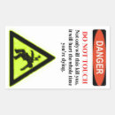 Zoek naar gevaren stickers Waarschuwing