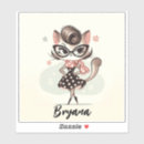 Zoek naar retro kat stickers Meisje
