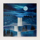 Zoek naar landschap puzzels Blauw