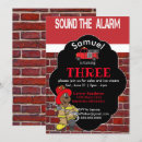 Zoek naar bakstenen muur uitnodigingen Brandweerwagen