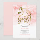 Zoek naar meisje babyshower uitnodigingen Gouden folie
