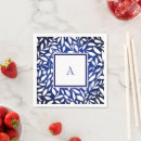 Zoek naar blad patroon servetten Blauw