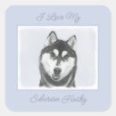 Zoek naar zwart witte hond stickers Siberische husky