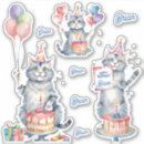 Zoek naar katten gelukkige verjaardag stickers Schattig