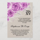 Zoek naar paarse quinceanera uitnodigingen Girly