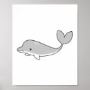 Zoek naar dolfijn in blauw water posters Oceaan