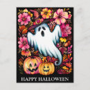 Zoek naar heks op bezem briefkaarten Vrolijke halloween