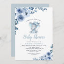 Zoek naar blue elephant babyshower uitnodigingen Aanstaande moeder