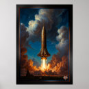 Zoek naar retro raket posters Raketlancering