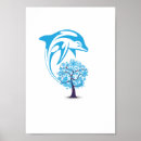 Zoek naar dolfijn in blauw water posters Voor iedereen
