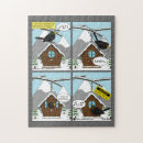 Zoek naar vogelhuis puzzels Sneeuw