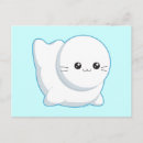 Zoek naar zeehond briefkaarten Kawaii