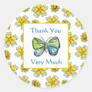 Zoek naar blauwe vlinder stickers Waterverf bloemen
