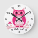 Zoek naar roze uil klokken Owl