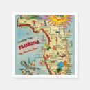 Zoek naar oude kaart servetten Florida