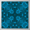 Zoek naar fractal patroon posters Blauw