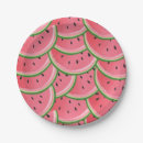Zoek naar watermeloen borden Een in een meloen