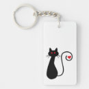 Zoek naar liefde katten sleutelhangers Zwart wit