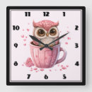 Zoek naar roze uil klokken Valentijnsdag