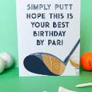 Zoek naar grappige golf kaarten Voor hem