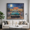 Zoek naar oude amerikaanse auto posters Retro