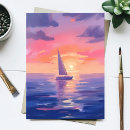 Zoek naar paarse zonsondergang briefkaarten Zee